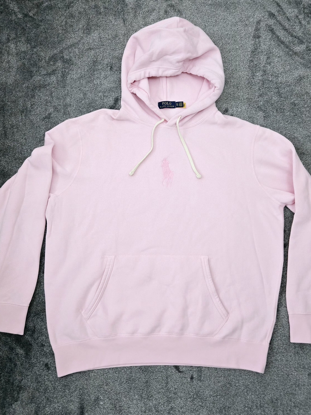 Polo Ralph Lauren Fleece Big Pony Hoodie Mens XL Pastel Pink Pullover Sweatshirt
